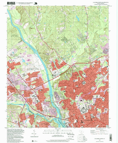 United States Geological Survey Columbia North, SC (1997, 24000-Scale) digital map