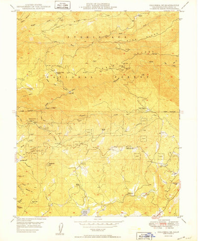 United States Geological Survey Columbia SE, CA (1949, 24000-Scale) digital map