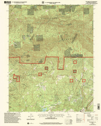 United States Geological Survey Columbia SE, CA (2001, 24000-Scale) digital map