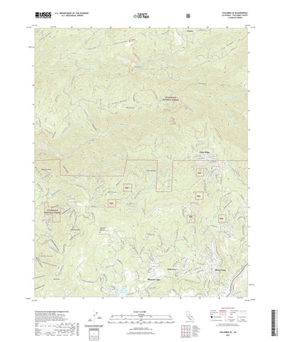 United States Geological Survey Columbia SE, CA (2021, 24000-Scale) digital map