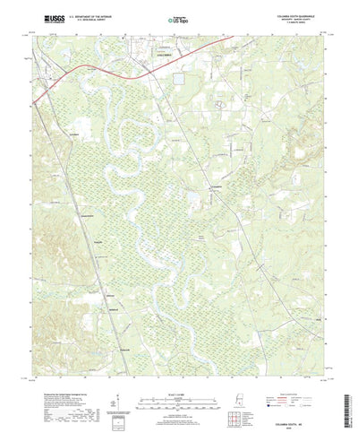 United States Geological Survey Columbia South, MS (2020, 24000-Scale) digital map