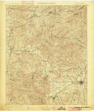 United States Geological Survey Columbia, TN (1901, 125000-Scale) digital map