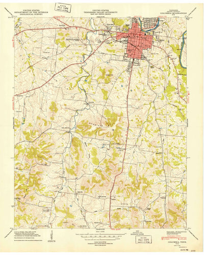 United States Geological Survey Columbia, TN (1949, 24000-Scale) digital map