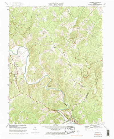 United States Geological Survey Columbia, VA (1970, 24000-Scale) digital map