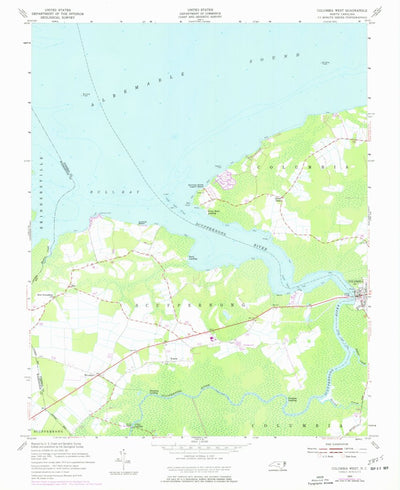 United States Geological Survey Columbia West, NC (1953, 24000-Scale) digital map