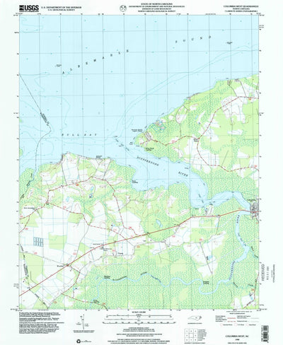 United States Geological Survey Columbia West, NC (1998, 24000-Scale) digital map