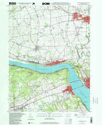 United States Geological Survey Columbia West, PA (1997, 24000-Scale) digital map