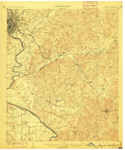 United States Geological Survey Columbus, GA-AL (1908, 62500-Scale) digital map