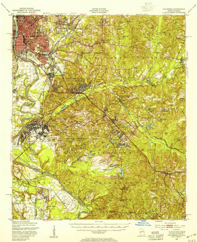 United States Geological Survey Columbus, GA-AL (1947, 62500-Scale) digital map