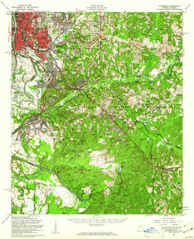 United States Geological Survey Columbus, GA-AL (1955, 62500-Scale) digital map