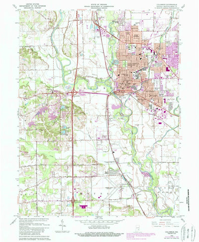 United States Geological Survey Columbus, IN (1962, 24000-Scale) digital map