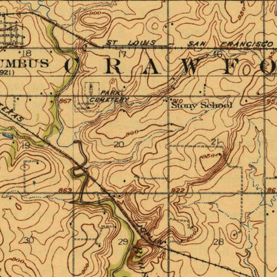 United States Geological Survey Columbus, KS (1918, 62500-Scale) digital map