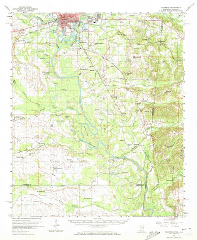 United States Geological Survey Columbus, MS-AL (1960, 62500-Scale) digital map