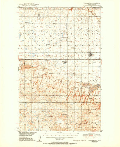 United States Geological Survey Columbus, ND (1950, 62500-Scale) digital map