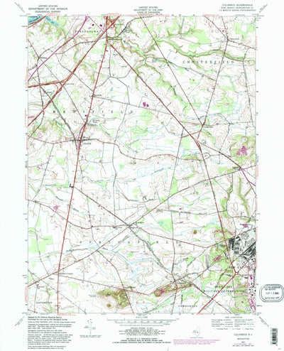 United States Geological Survey Columbus, NJ (1957, 24000-Scale) digital map