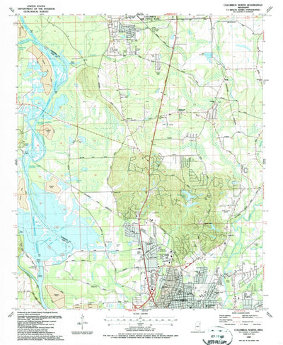United States Geological Survey Columbus North, MS (1987, 24000-Scale) digital map