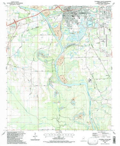 United States Geological Survey Columbus South, MS (1987, 24000-Scale) digital map