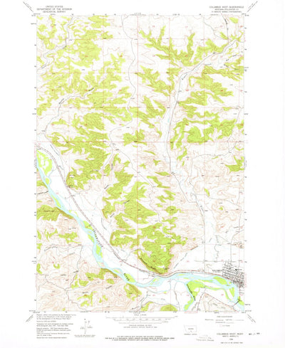 United States Geological Survey Columbus West, MT (1956, 24000-Scale) digital map