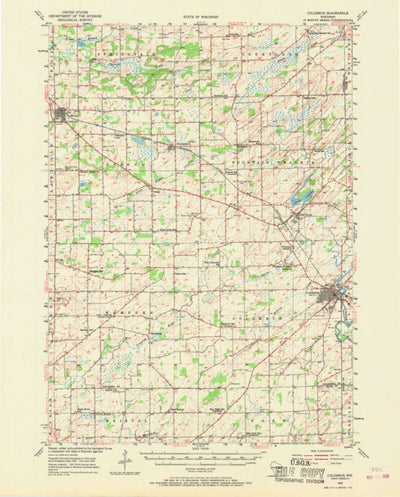 United States Geological Survey Columbus, WI (1955, 62500-Scale) digital map
