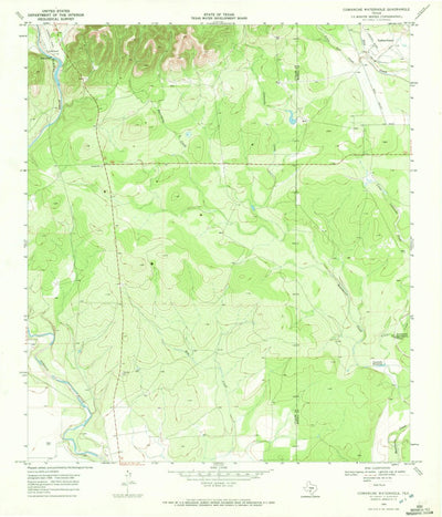 United States Geological Survey Comanche Waterhole, TX (1969, 24000-Scale) digital map