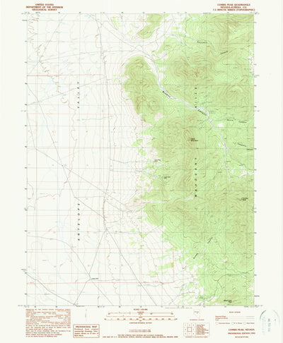 United States Geological Survey Combs Peak, NV (1990, 24000-Scale) digital map