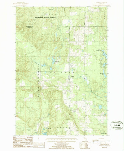 United States Geological Survey Comins, MI (1986, 24000-Scale) digital map