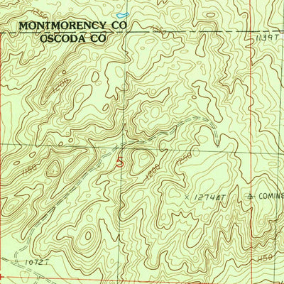 United States Geological Survey Comins, MI (1986, 24000-Scale) digital map