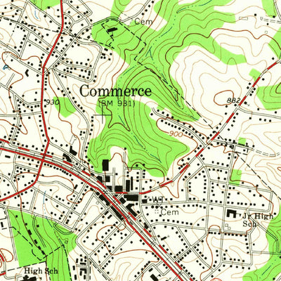 United States Geological Survey Commerce, GA (1964, 24000-Scale) digital map