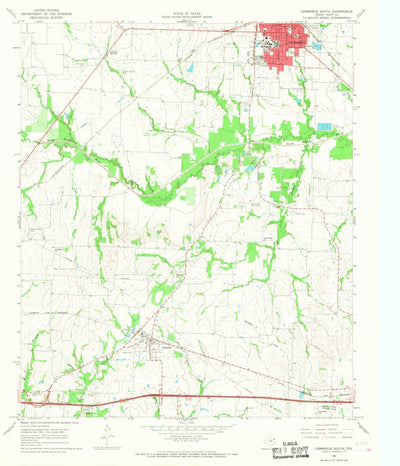 United States Geological Survey Commerce South, TX (1964, 24000-Scale) digital map