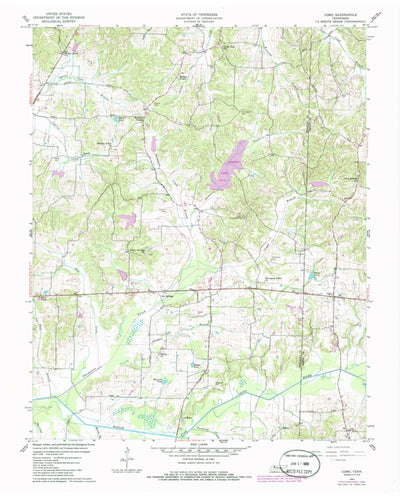 United States Geological Survey Como, TN (1957, 24000-Scale) digital map