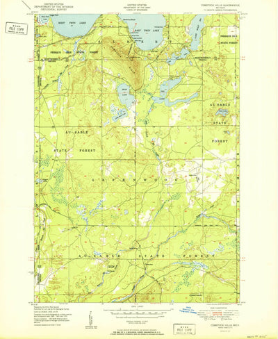 United States Geological Survey Comstock Hills, MI (1951, 24000-Scale) digital map