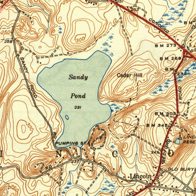 United States Geological Survey Concord, MA (1943, 31680-Scale) digital map