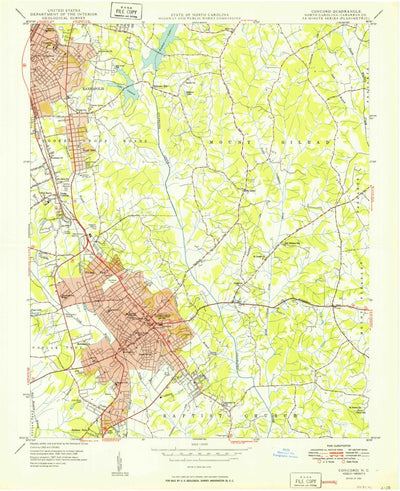 United States Geological Survey Concord, NC (1950, 24000-Scale) digital map