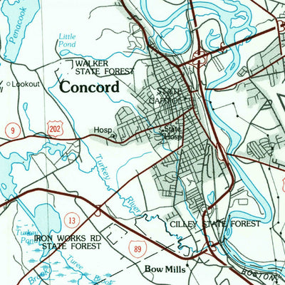 United States Geological Survey Concord, NH (1986, 100000-Scale) digital map