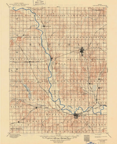 United States Geological Survey Concordia, KS (1892, 125000-Scale) digital map