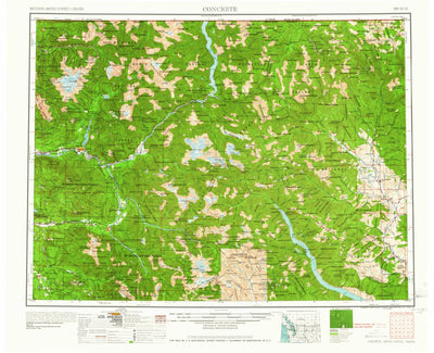 United States Geological Survey Concrete, WA (1958, 250000-Scale) digital map