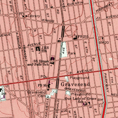 United States Geological Survey Coney Island, NY-NJ (1966, 24000-Scale) digital map