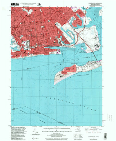 United States Geological Survey Coney Island, NY-NJ (1995, 24000-Scale) digital map
