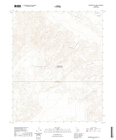 United States Geological Survey Confidence Hills West, CA (2021, 24000-Scale) digital map