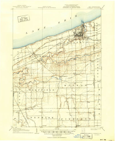 United States Geological Survey Conneaut, OH-PA (1906, 62500-Scale) digital map