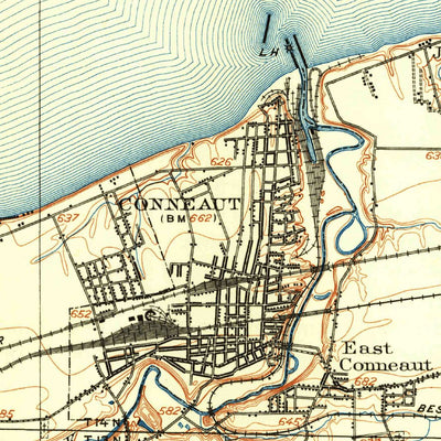 United States Geological Survey Conneaut, OH-PA (1906, 62500-Scale) digital map