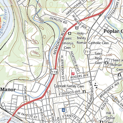 United States Geological Survey Connellsville, PA (2023, 24000-Scale) digital map