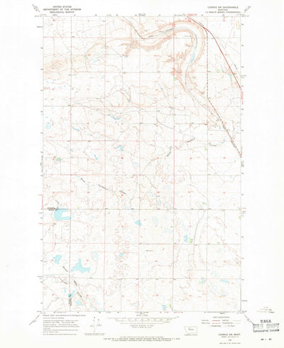 United States Geological Survey Conrad SW, MT (1967, 24000-Scale) digital map