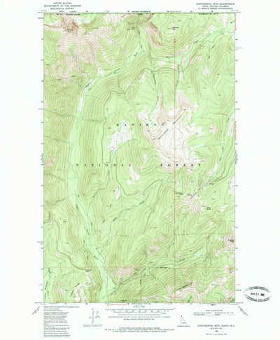 United States Geological Survey Continental Mountain, ID (1968, 24000-Scale) digital map