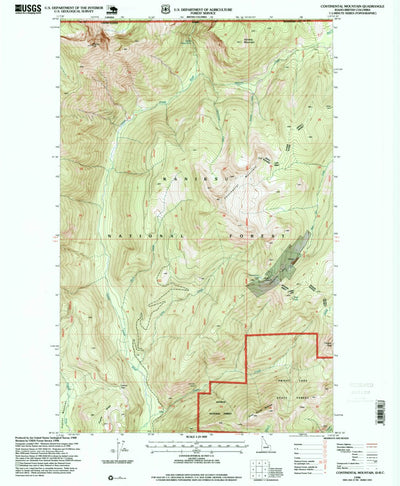 United States Geological Survey Continental Mountain, ID (1996, 24000-Scale) digital map
