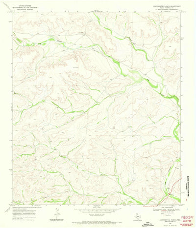 United States Geological Survey Continental Ranch, TX (1969, 24000-Scale) digital map