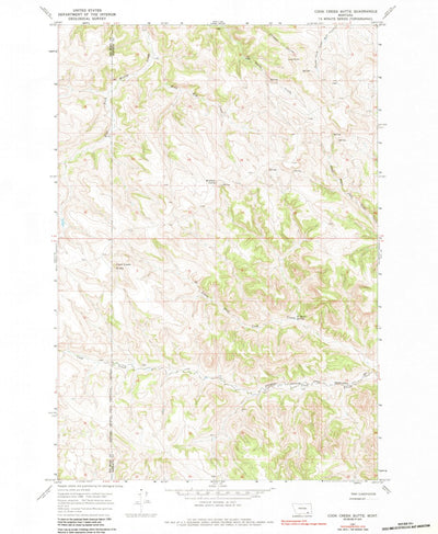United States Geological Survey Cook Creek Butte, MT (1967, 24000-Scale) digital map
