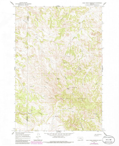 United States Geological Survey Cook Creek Reservoir, MT (1966, 24000-Scale) digital map
