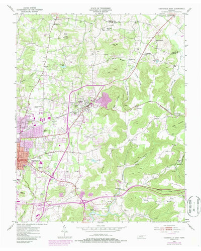 United States Geological Survey Cookeville East, TN (1953, 24000-Scale) digital map