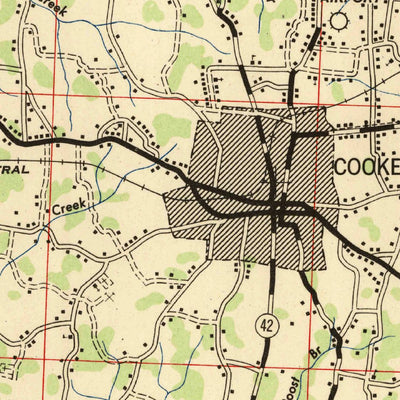 United States Geological Survey Cookeville, TN (1943, 100000-Scale) digital map